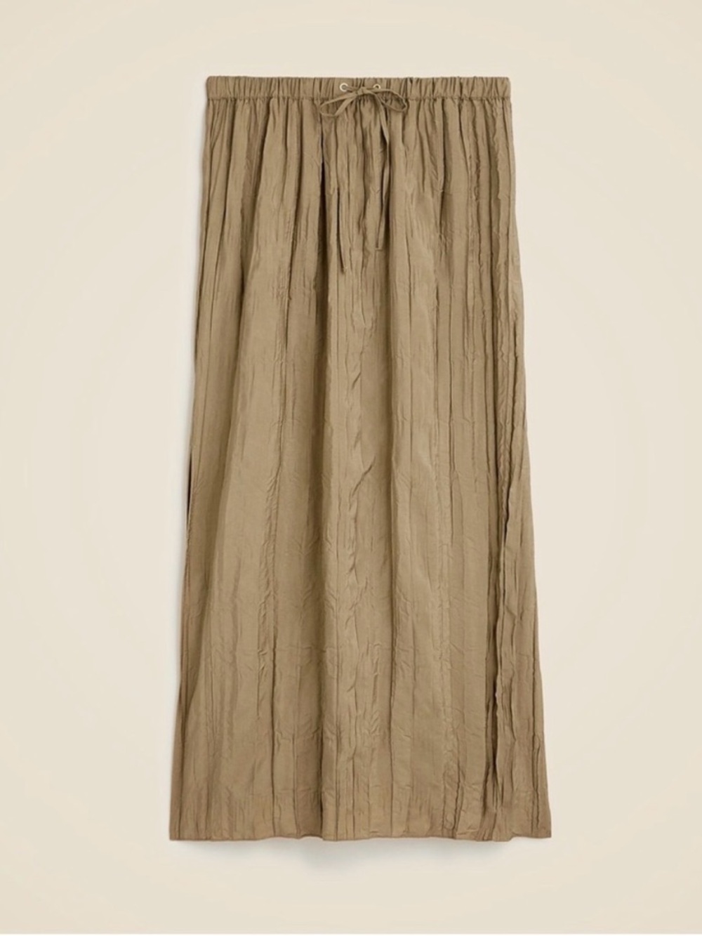 JCREW Women's Crinkled Drawstring Elastic Waist Midi Skirt